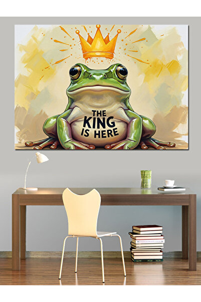 KanvasSepeti Coroanatul Broasca Regele Pictură în ulei de înaltă calitate tex...