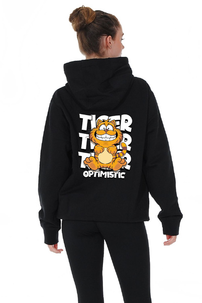 aytok tekstil Hanorac pentru femei din bumbac cu glugă Kangaroo Pocket suprad...