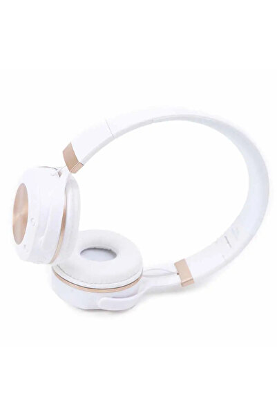 WIRELESS Foldable Over-Ear Headphones with Soft Pad and Long Battery Life- White Colour
