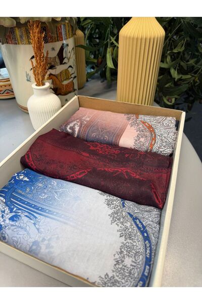 Oxygen Scarfs Most Loved 3-Piece Ethnic Cotton Silk Shawl Kt100228 – Advantageous Set