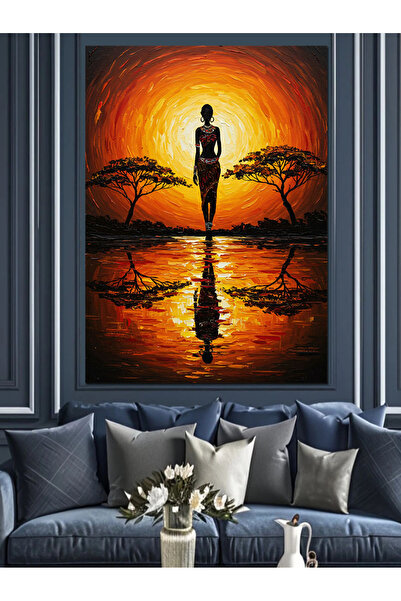 KanvasSepeti Arbore la apusul soarelui și pictură în ulei de înaltă calitate ...