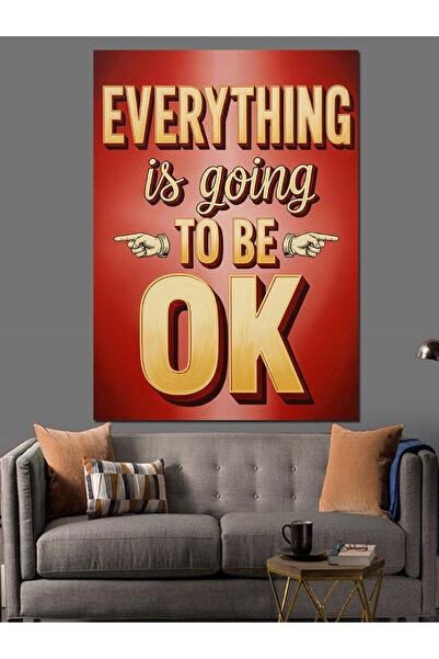 KanvasSepeti Totul va fi bine Pictură în ulei de înaltă calitate d texturat P...