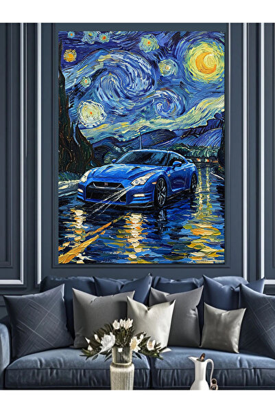 KanvasSepeti Van Gogh Starry Pictură în ulei de înaltă calitate texturat Canv...