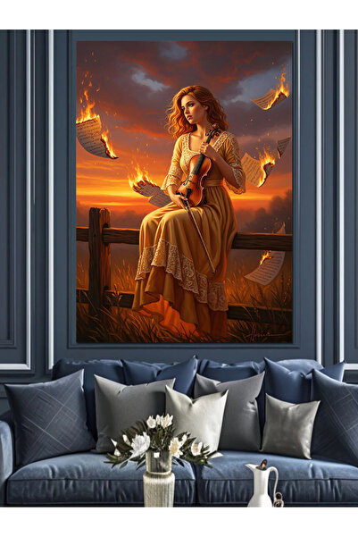 KanvasSepeti Υψηλής ποιότητας ελαιογραφία σε ηλιοβασίλεμα Με υφή Καμβάς ζωγρα...