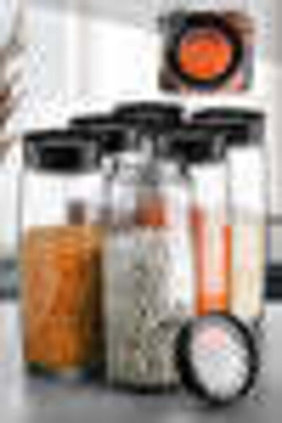 Asi Home Set of 6 Transparent Glass Jars MCH 08412 -