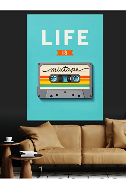 KanvasSepeti Hayat Kaset Retro Pictură în ulei de înaltă calitate texturat Pâ...