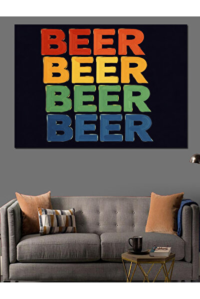 KanvasSepeti Bira Bira Bira Pictură în ulei de înaltă calitate texturat Pânză...