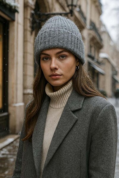 REMSA Γυναικείο μάλλινο μπερέ RKŞ-1141 Ανθρακί