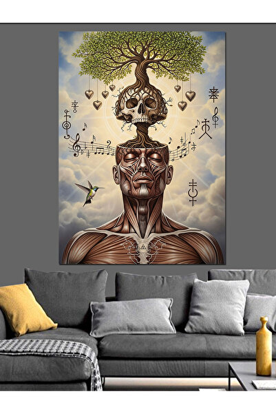 Artmeg Anatomi İskelet Kas Sistemi Dekoratif Kanvas - Mdf Ahşap Tablo
