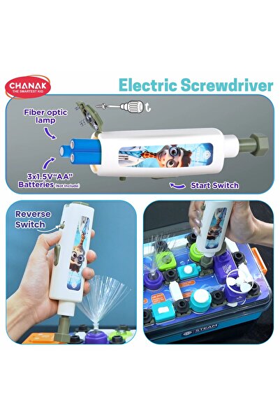 Chanak Scientific Circuits DIY STEAM Kit for Kids – 46 Pieces with 6 Experiment Cards & Modules