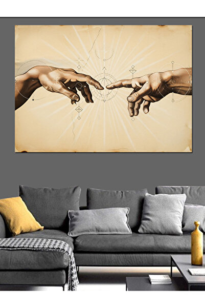 KanvasSepeti Creația lui Adam Pictură în ulei de înaltă calitate d texturat C...