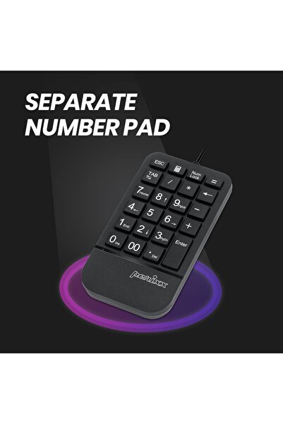 Perixx PERIDUO-606A 3-in-1 Wireless Compact Ergonomic Keyboard with Vertical Mouse & Numeric Keypad