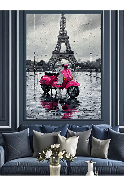 KanvasSepeti Turnul Eiffel Pictură în ulei de înaltă calitate texturat Canvas...