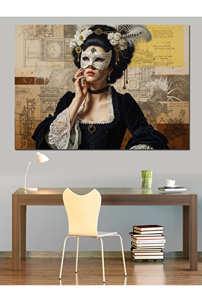 KanvasSepeti Maskeli Klasik Υψηλής ποιότητας ελαιογραφία Με υφή Καμβάς Καμβάς...