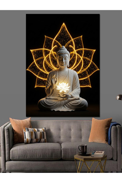 KanvasSepeti Gold Buddha Pictură în ulei de înaltă calitate texturat Canvas C...
