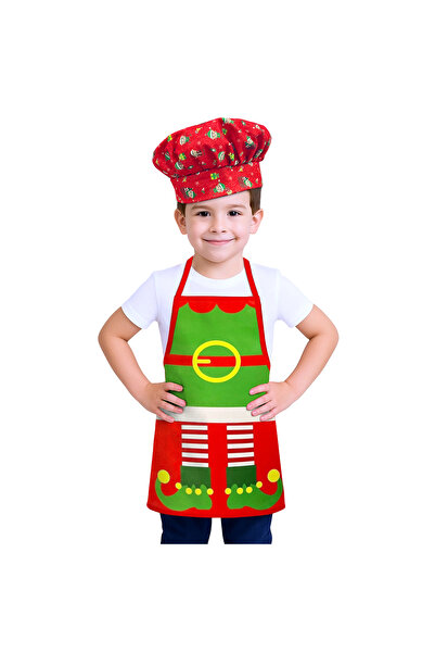 Christmas Magic Elf Chef Apron Set Child Size 33x45cm