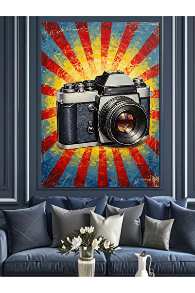 KanvasSepeti Cameră foto veche Retro Pictură în ulei de înaltă calitate textu...