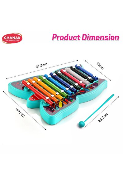 Chanak Musical Butterfly Xylophone Toy for Kids | Non-Toxic Plastic Piano, Ages 3+
