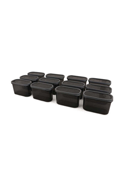 Asi Home Storage Boxes Set, 12 Pieces, AKY-1000-12 (Anthracite, Plastic)