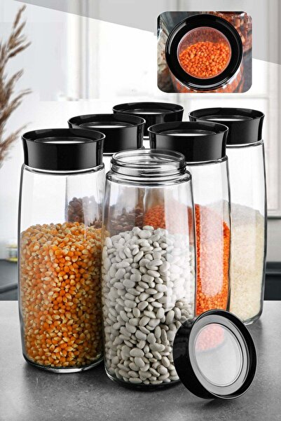 Asi Home Set of 6 Transparent Glass Jars MCH 08412 -