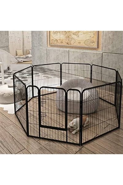 NKX Heavy Duty Luxury Open Foldable Pet Cage with and Door 8 piece of Fence