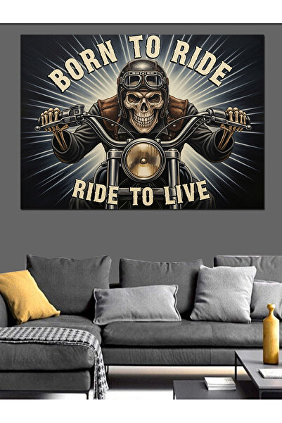 Artmeg Motociclistul este născut pentru a călări, pentru a trăi - Pânză decor...