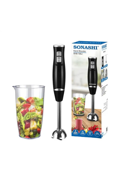 sonashi 250W Electric Hand Blender SHB186J With Stainless Steel Shaft And 2 Speed Settings- Black