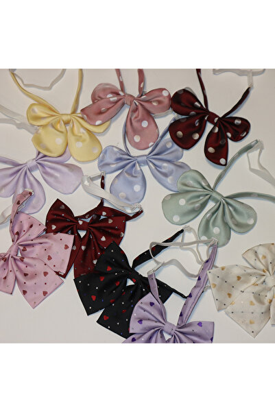 JInsh 8pcs Girls Cute Bow Tie For Birthday Party Printed Kawaii Teenager Student Uniform Accessories Ties
