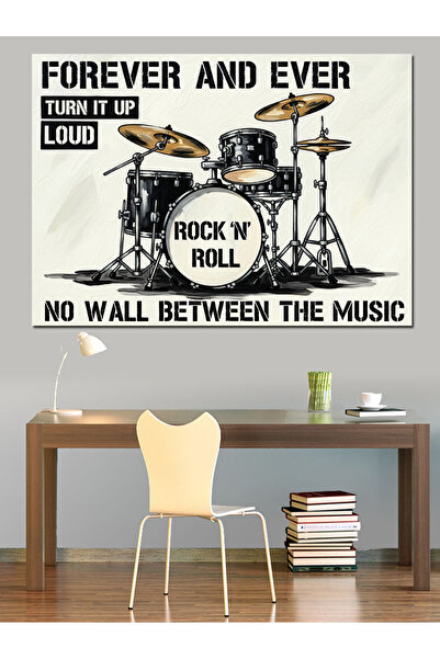 KanvasSepeti Baterie și Rock'N Pictură în ulei de înaltă calitate texturat Ca...