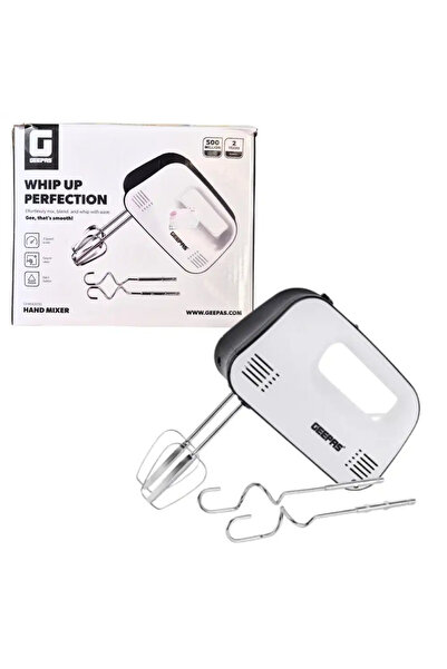 Geepas GHM43030 Hand Mixer With 3 Speed Settings For Beating And Blending- White
