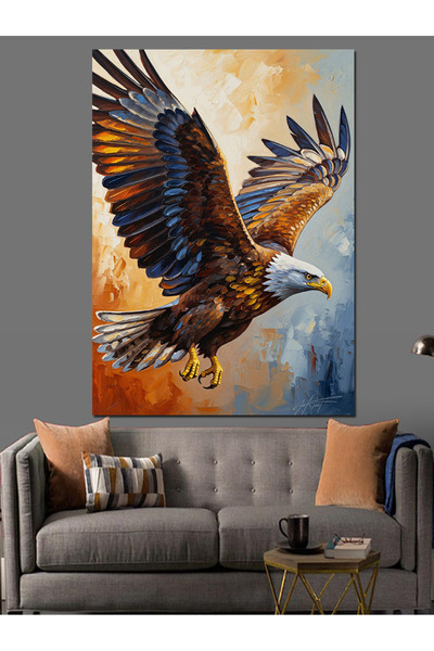 KanvasSepeti Flying White Headed Pictură în ulei de înaltă calitate texturat ...