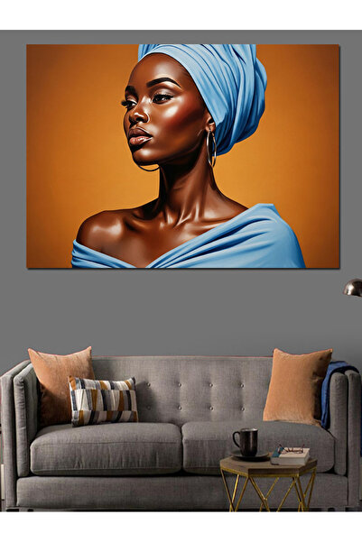 KanvasSepeti Μπλε Τουρμπάνι Υψηλής ποιότητας ελαιογραφία Με υφή Καμβάς Καμβάς...