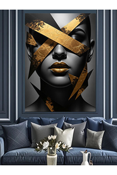 KanvasSepeti Χρυσό μακιγιάζ Υψηλής ποιότητας ελαιογραφία Με υφή Καμβάς Καμβάς...