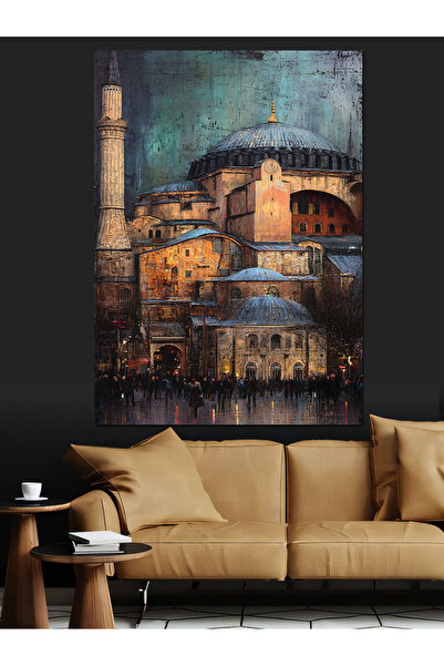 Artmeg Ayasofya Cami İstanbul Manzarası Dekoratif Kanvas - Mdf Ahşap Tablo