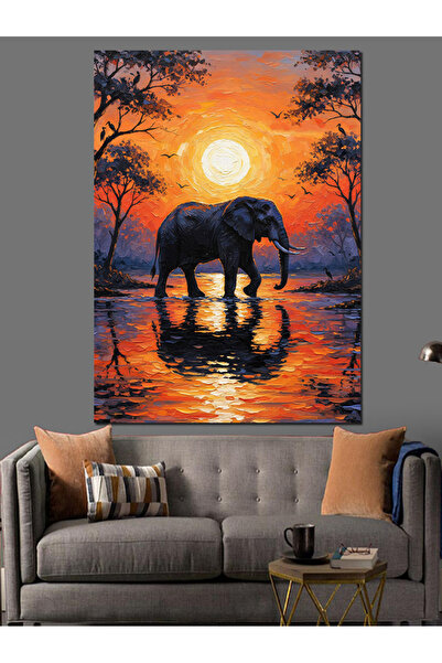 KanvasSepeti Arbore la apusul soarelui și pictură în ulei de înaltă calitate ...