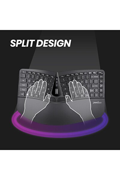 Perixx PERIDUO-606A 3-in-1 Wireless Compact Ergonomic Keyboard with Vertical Mouse & Numeric Keypad