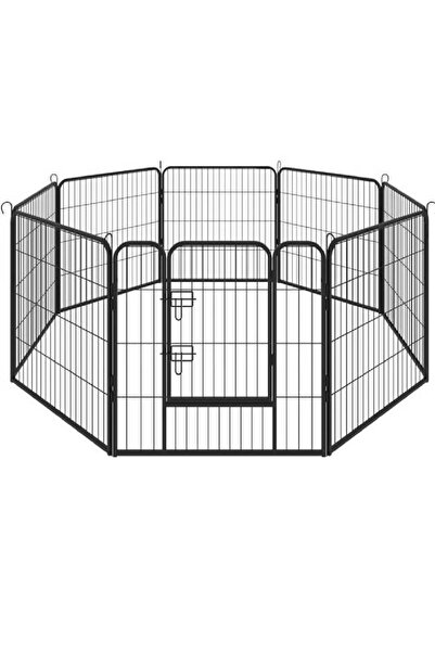 NKX Heavy Duty Luxury Open Foldable Pet Cage with and Door 8 piece of Fence
