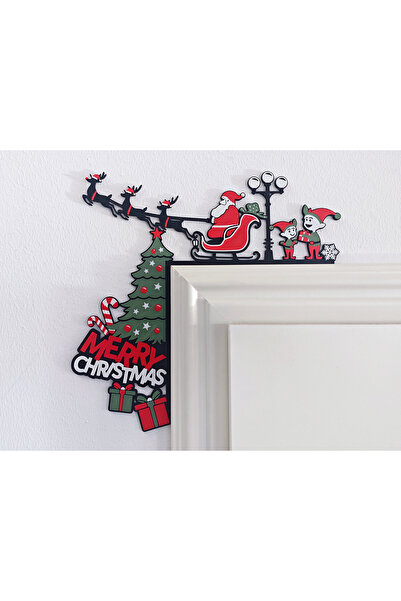 SZD Design Multi-Colored Santa Claus Themed Premium Door Corner Ornament Decor