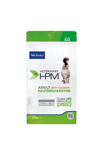 Virbac Adult Neutered & Entire Cat Dry Food with Salmon, 1.5 kg