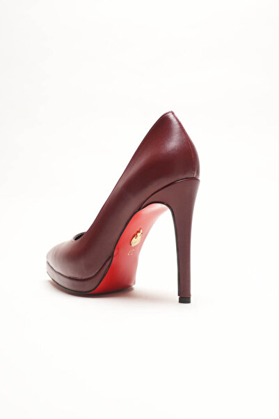 Ayakkabı Ateşi Short Platform Women's Thin Heeled Shoes Nicola Burgundy Skin