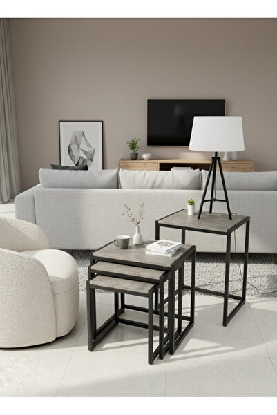 DEC24 Nesting Service Table Set - 4 Pieces - Modern and Space-Saving