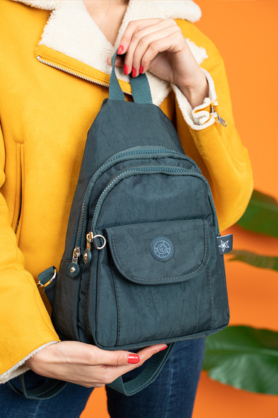 MEGA ÇANTA Unisex Adjustable Strap Zippered Clinker Fabric Backpack Bodybag