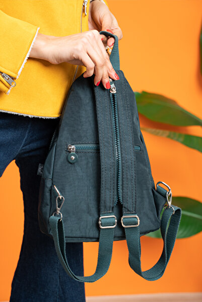 MEGA ÇANTA Unisex Adjustable Strap Zippered Clinker Fabric Backpack Bodybag