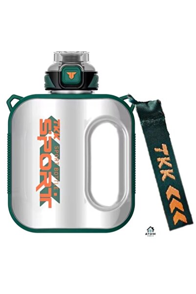 ATOM DEALS 1000ml Sport Bottle - Tritan BPA-free, Silicone Straw, Leakproof Flip-top (Green)