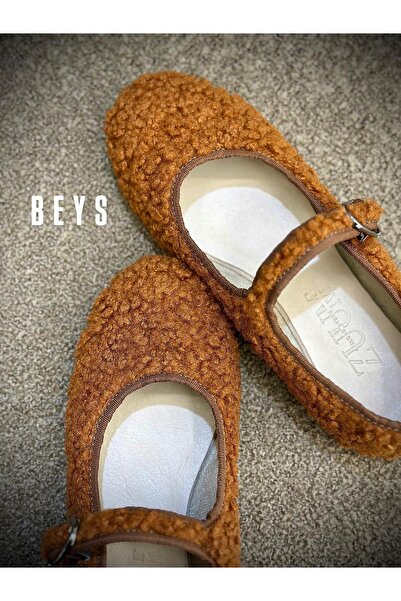 Zuum Beys Mary Jane Women's Ballerina Ballet Shoes - Red Brown Curly