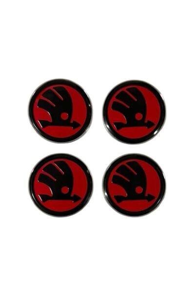 MAF Комплект от 4 капачки за алуминиеви джанти Skoda 60 мм - червени