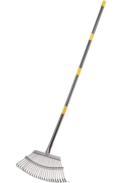 Lawazim مشط تسوية العشب عالي التحمل مع 25 سنًا معدنيًا