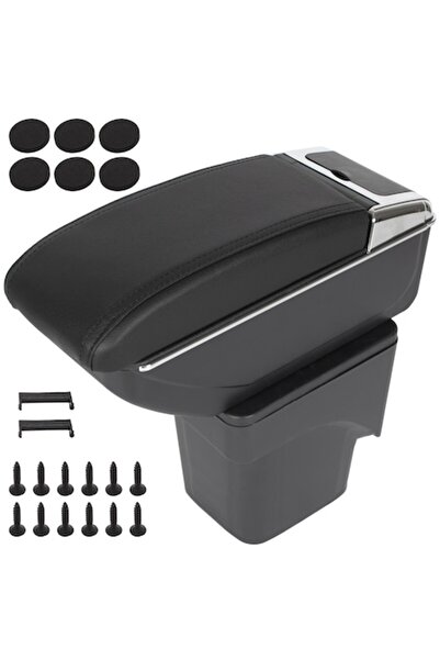 Autowag Car Armrest for Ford Focus MK2 (2004-2011) - Black Faux Leather, Mounting Kit Included