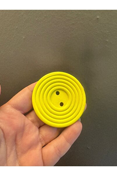 Gönülden Tasarım Wooden Single Button Diameter 6 cm Yellow
