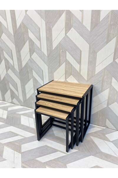 DEC24 Nesting Service Table Set - 4 Pieces - Modern and Space-Saving